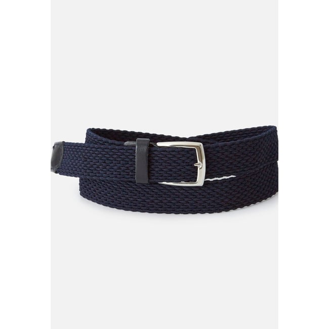 Ceinture tressée bleu bleu marine <span itemprop=