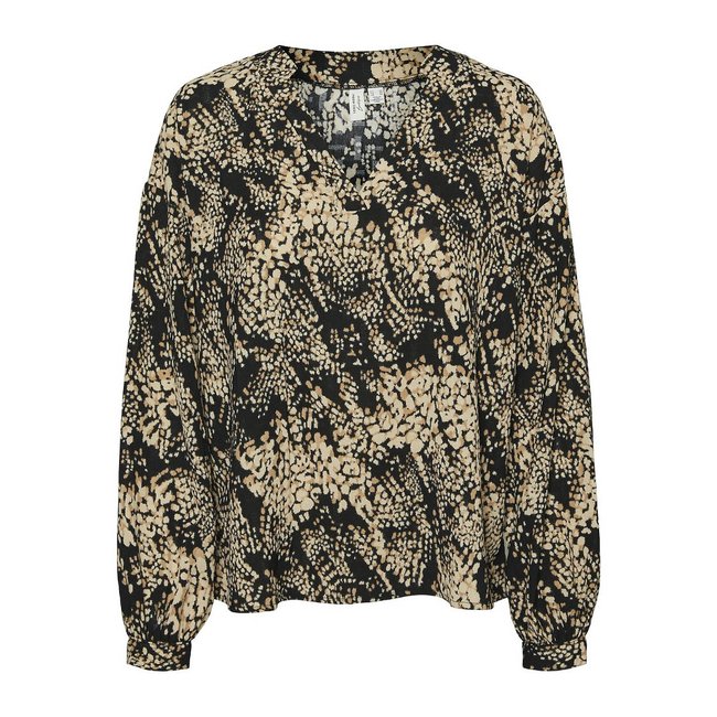 Блузка с принтом и V-образным вырезом черный/ бежевый VERO MODA