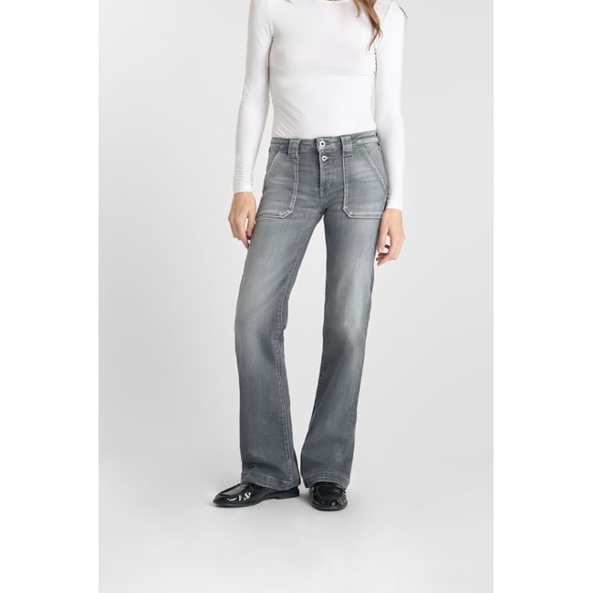 Jeans flare , longueur 34 grey <span itemprop=