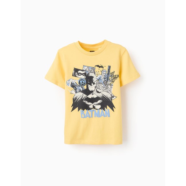 T-shirt en Coton Batman jaune <span itemprop=