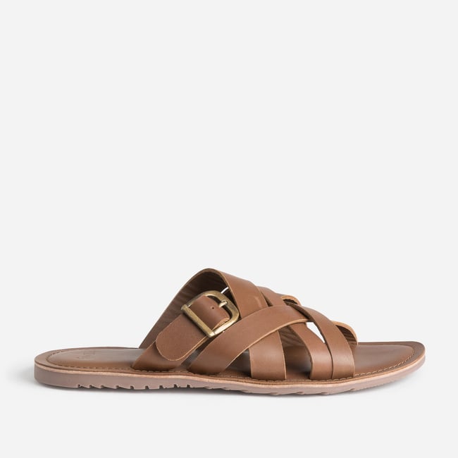 Mule en cuir MATT cognac <span itemprop=