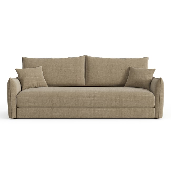 Canapé convertible 3 places en tissu tramé PLUME - SIA HOME