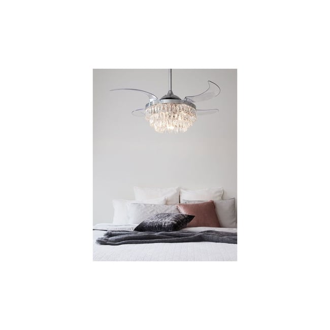 Ventilateur  plafond  VEIL gris -  transparent <span itemprop=