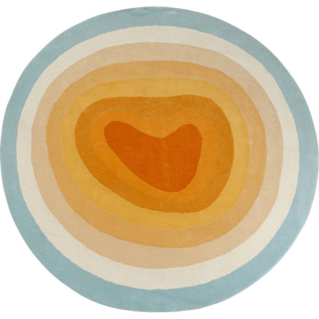 Tapis rond en laine, AURA Couleur jaune <span itemprop=