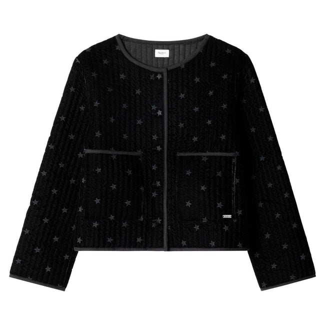 Veste Matelassée En Velours noir <span itemprop=
