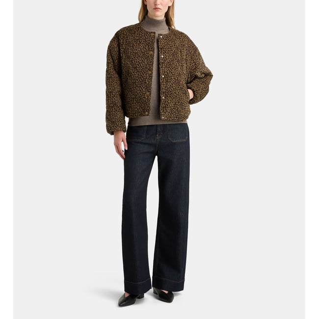 Doudoune droite fern leo coton matelassé marron <span itemprop=