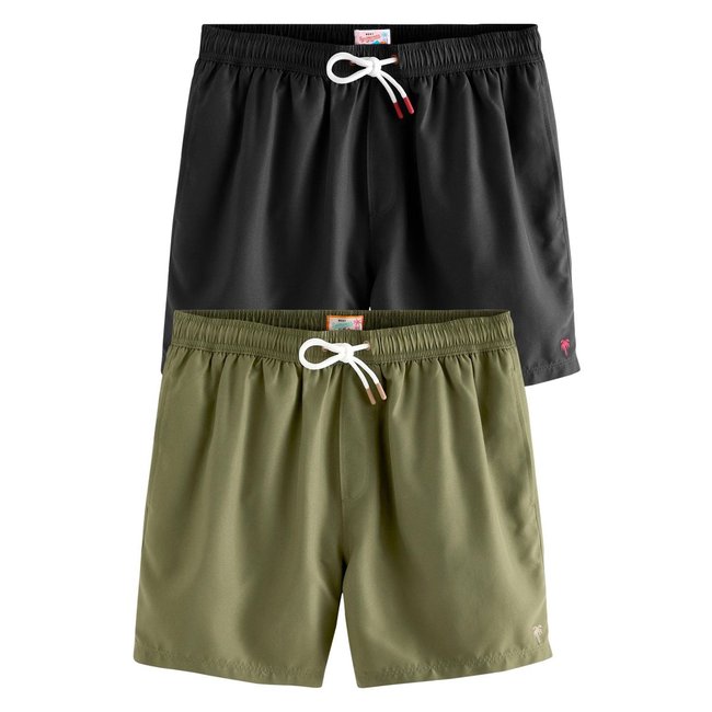 Shorts bain coupe classique, lot de 2 bleu/noir <span itemprop=