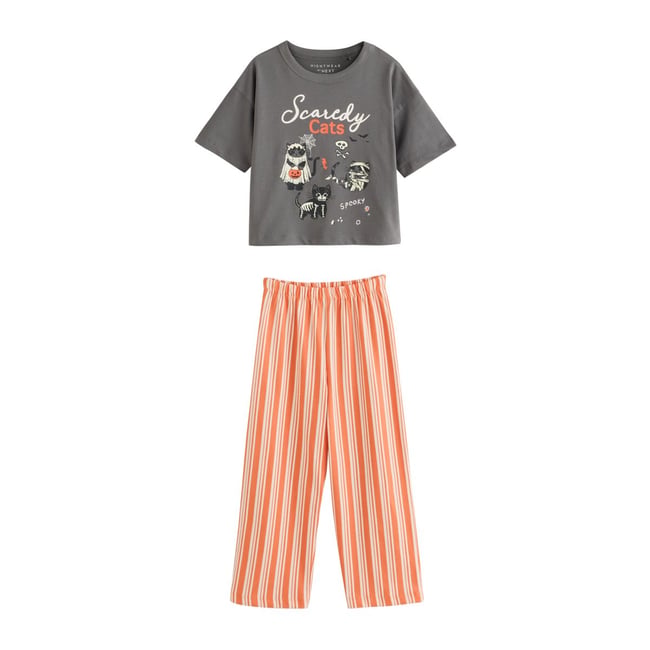 Pyjama large halloween, lot de 1 orange/gris <span itemprop=