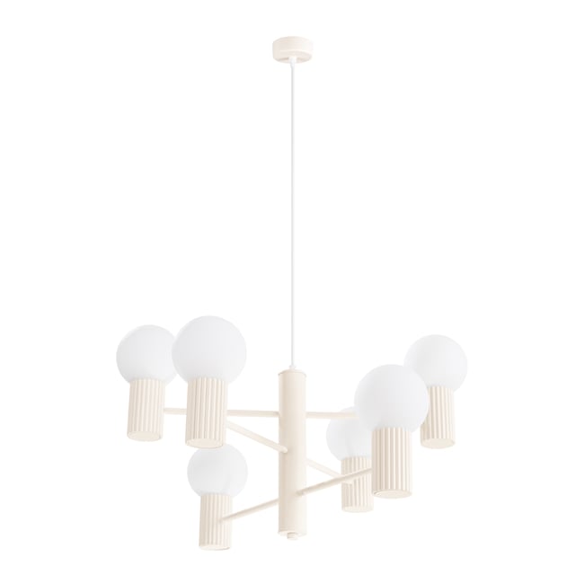 Lustre Aluminium Beige G9 6 Halo Couleur beige <span itemprop=