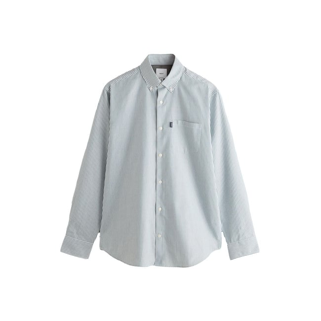 Chemise oxford standard boutonnée vert <span itemprop=