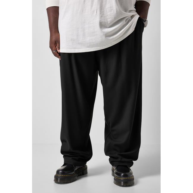 Pantalon à pinces, coupe Balloon Fit noir <span itemprop=