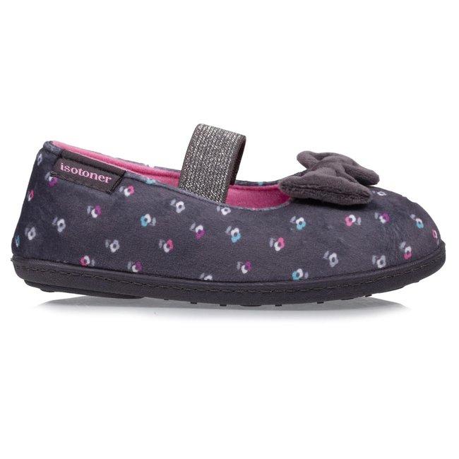 Chaussons Ballerines à élastique, légers et confortables, faciles à enfiler, bon maintien du pied gris <span itemprop=