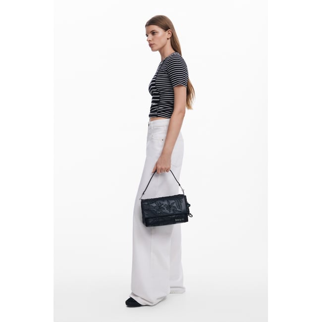 Grand Sac Bandoulière Ou Épaule Brodé - Marque Boutique Indépendante, Noir, Neuf Avec Étiquettes
