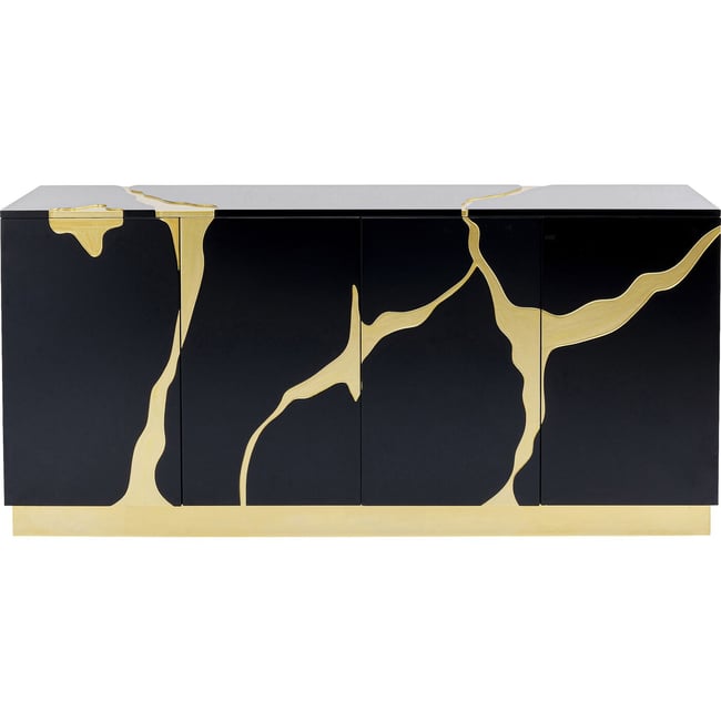 Buffet effet craquelé, CRACKED Couleur noir <span itemprop=