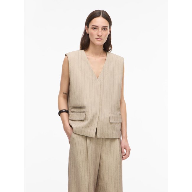 Gilet Col en V feather gray <span itemprop=
