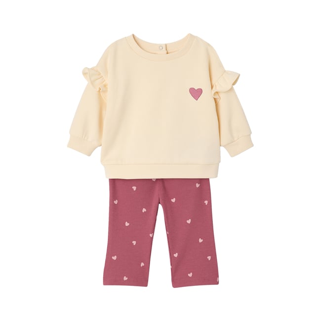 Ensemble sweat et legging évasé framboise <span itemprop=
