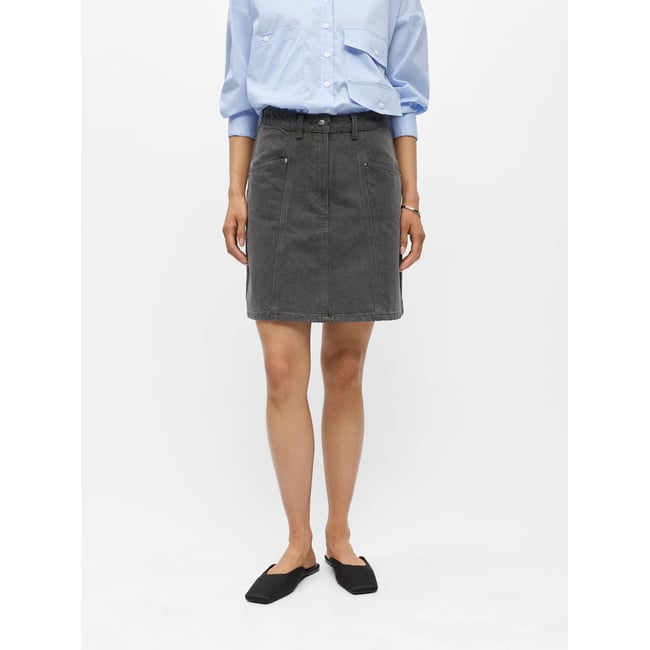 Jupe En Jean gris - grey denim1 <span itemprop=