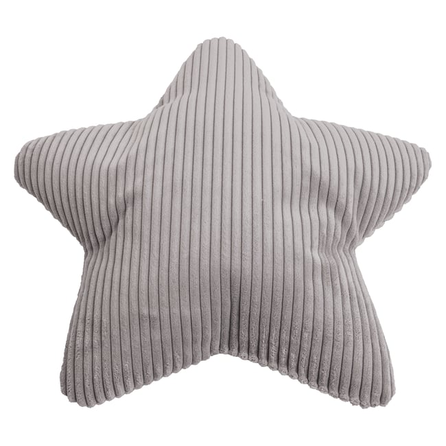 Coussin étoile velours cotelé SHARA STAR gris poudré <span itemprop=