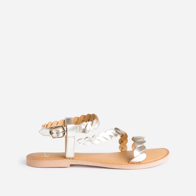 Sandale Plate en cuir TABOCAS light gold <span itemprop=