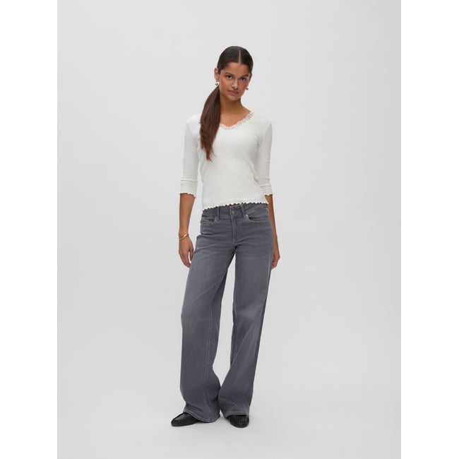 Jean À Coupe Large medium grey denim <span itemprop=