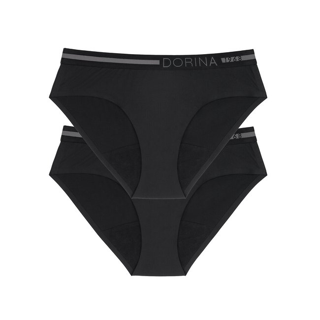 Lot 2 hipsters menstruels recyclés Eco Moon noir + noir <span itemprop=