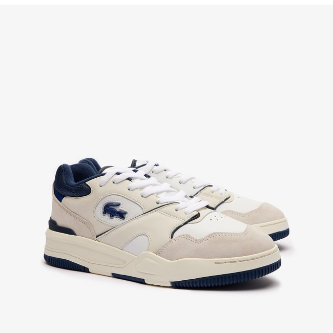 Baskets cuir Lineshot 124 blanc/bleu <span itemprop=