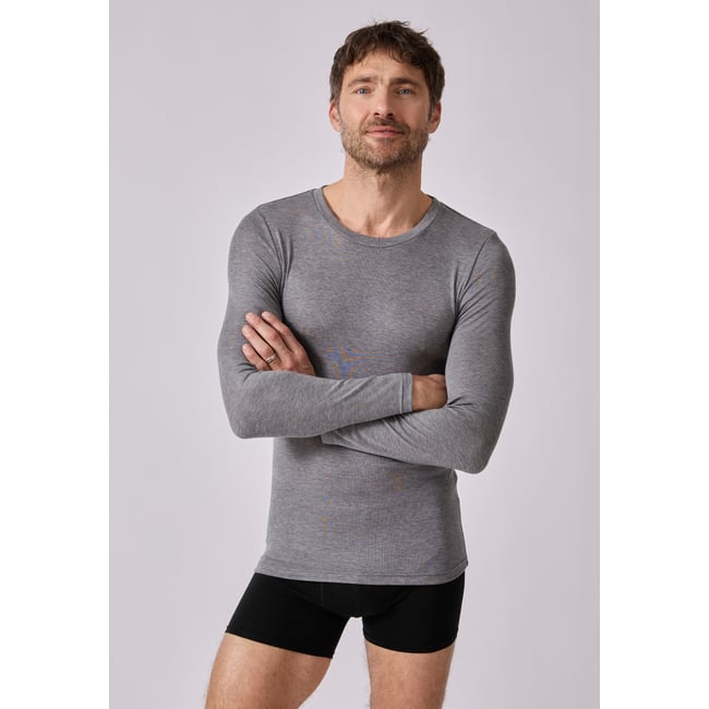 T-shirt col rond manches longues fine côte Thermolactyl Sensitive - DAMART