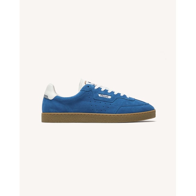 Baskets basses suede LUMBO bleu océan <span itemprop=