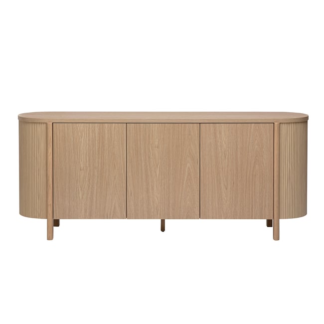 Buffet finition bois clair chêne 3 portes L180 cm PAOLINE - MILIBOO