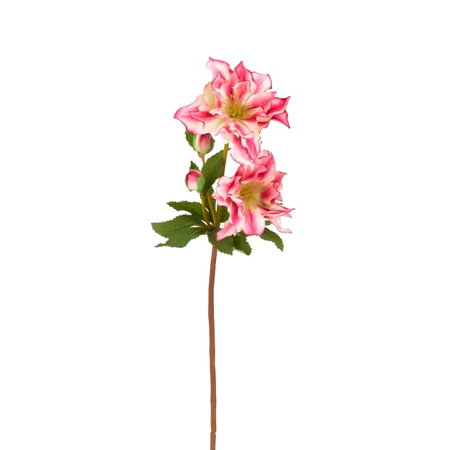 Tige de rose artificielle H49 Couleur rose <span itemprop=