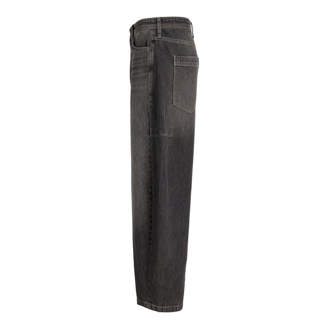 Jeans À Coupe Tonneau grey denim <span itemprop=