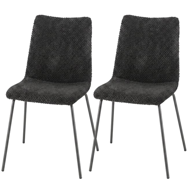 Chaise de salle à manger Velours (100 % gris foncé <span itemprop=