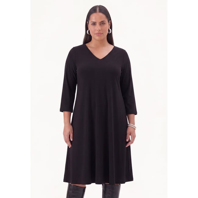 Robe avec manches longues noir <span itemprop=