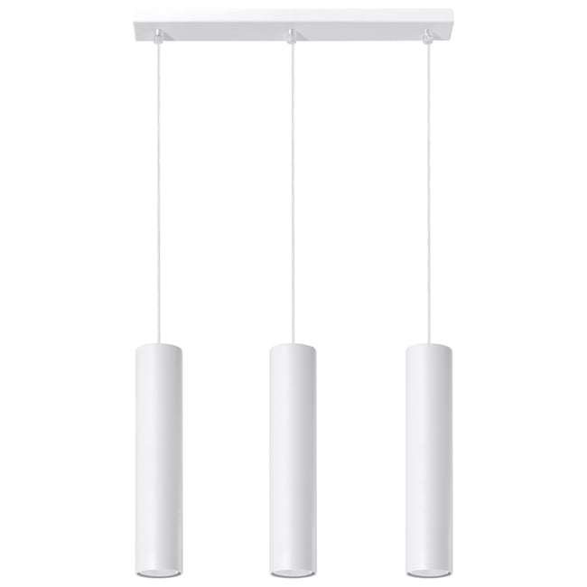 Suspension Acier Blanc GU10 3 Lagos Line Couleur blanc <span itemprop=