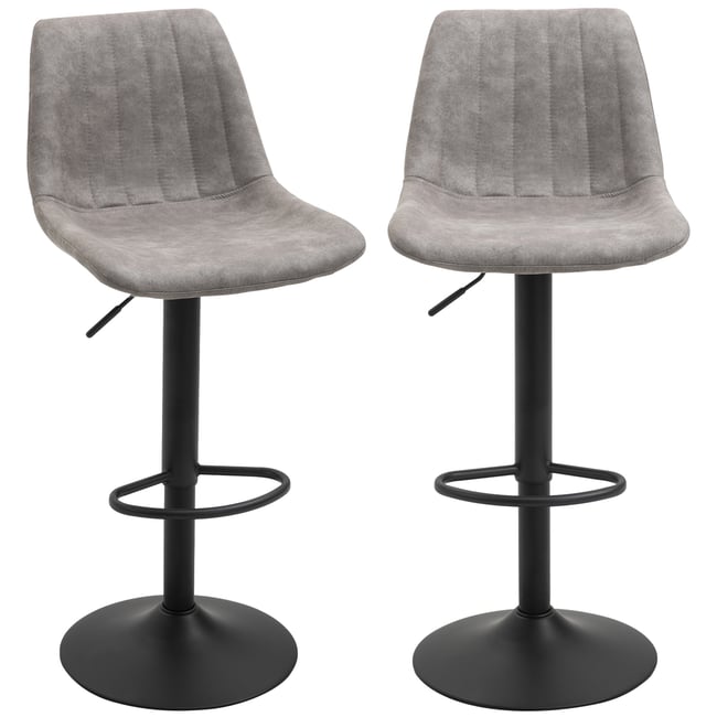 Tabouret de bar Tissu Gris Couleur gris et noir <span itemprop=