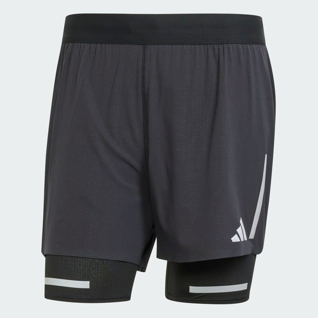 Short de running réfléchissant 2 en 1 Ultimate black <span itemprop=