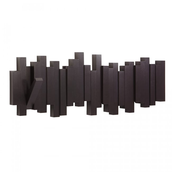 Patère Murale Umbra Melody - 3 Crochets Bois/Métal - Design Moderne - Support 6kg
