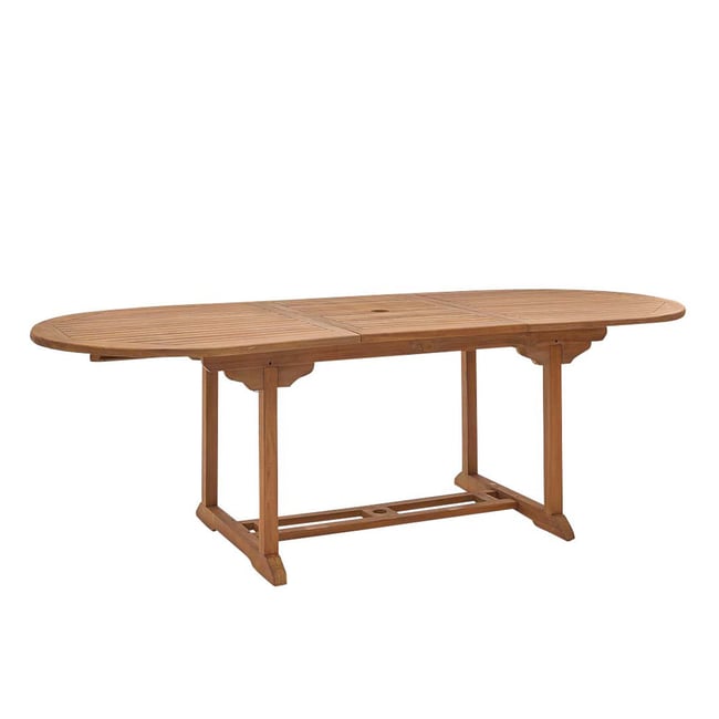 Table de jardin en teck huilé extensible 8/10 places  BALI marron <span itemprop=