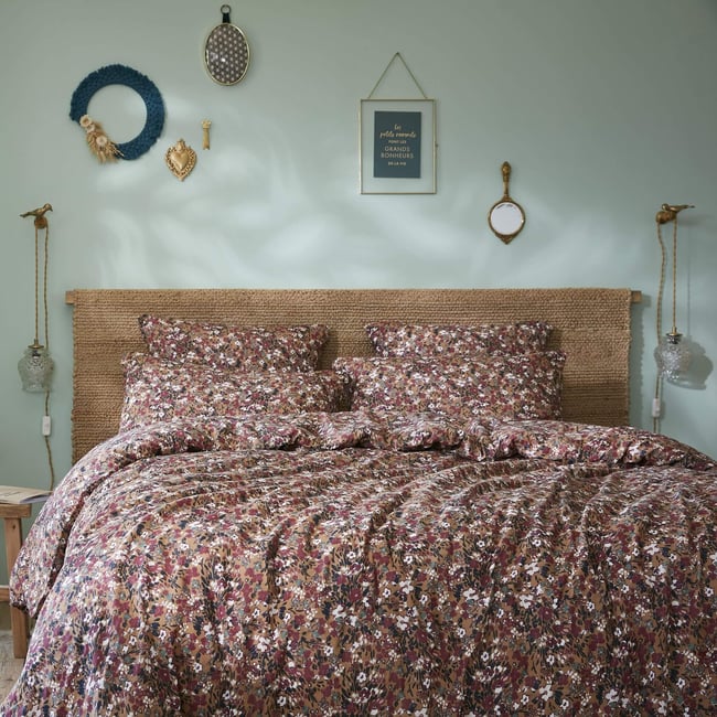 Parure De Lit Berbère 240x220 Cm - 100% Coton 57 Fils/cm² - Imprimé Ethnique Écru/Noir - Housse Couette + 2 Taies - 5
