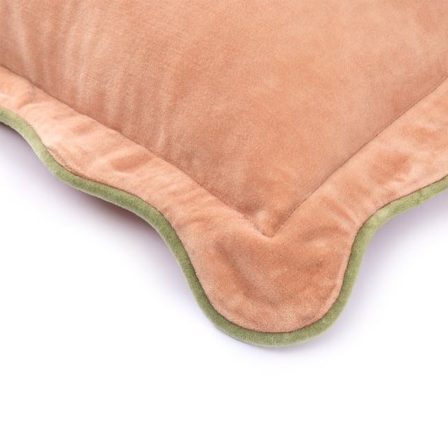 Housse de coussin en velours vert, FESTON - DESFORGES
