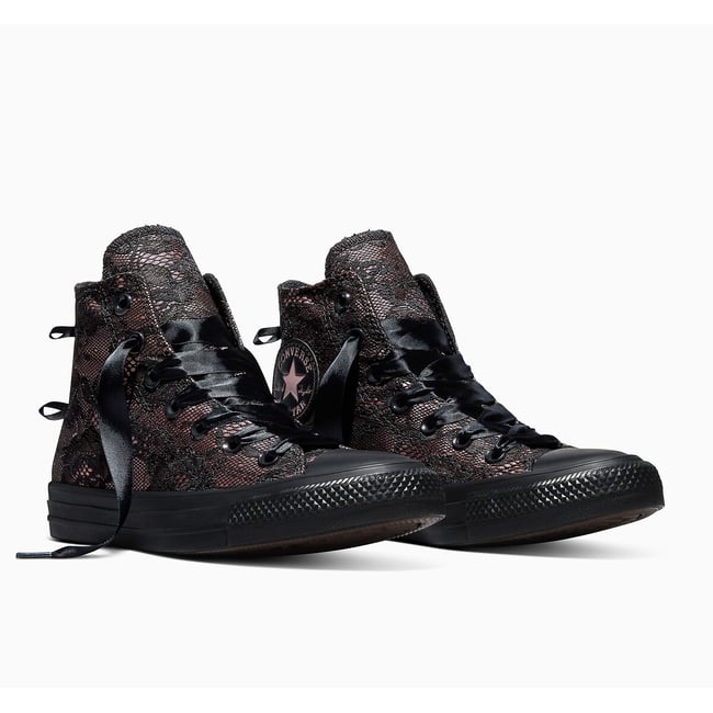 Baskets CHUCK TAYLOR ALL STAR HI LACEY LACE noir/rose <span itemprop=