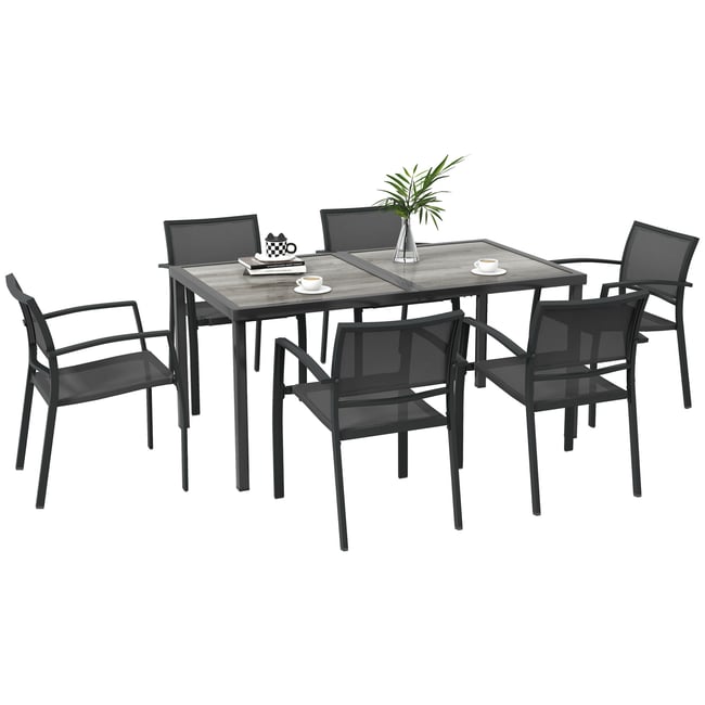 Ensemble de salon de jardin Acier Gris foncé gris <span itemprop=