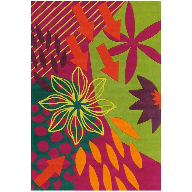 Tapis rectangulaire tufté main, Spirit Couleur multicolore <span itemprop=