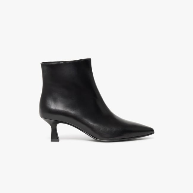 Boots À Talon en cuir JILLA noir <span itemprop=