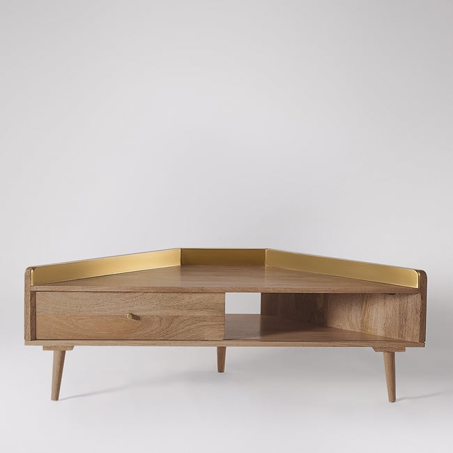 Fresco Mango Wood 1 Door Media Unit, light wood, SWOON