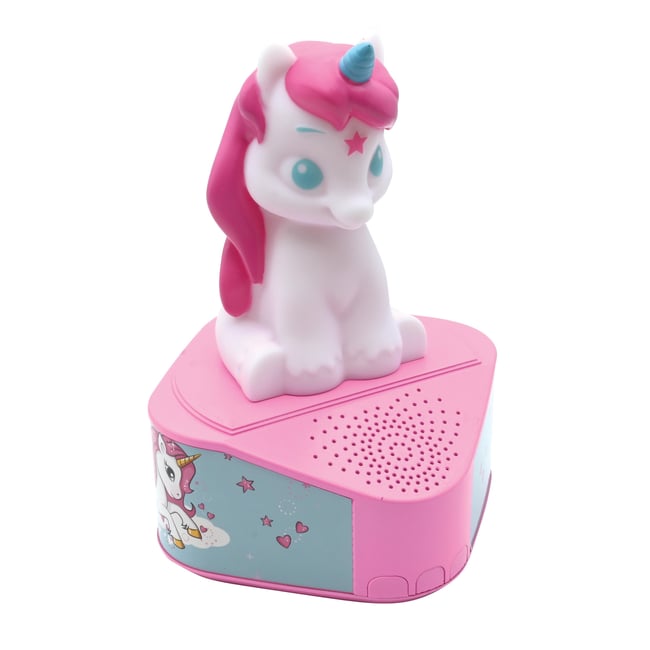 Enceinte Bluetooth avec figurine lumineuse Licorne rose <span itemprop=