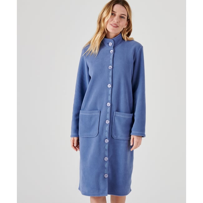 Robe de chambre maille polaire, Thermolactyl bleu lavande <span itemprop=