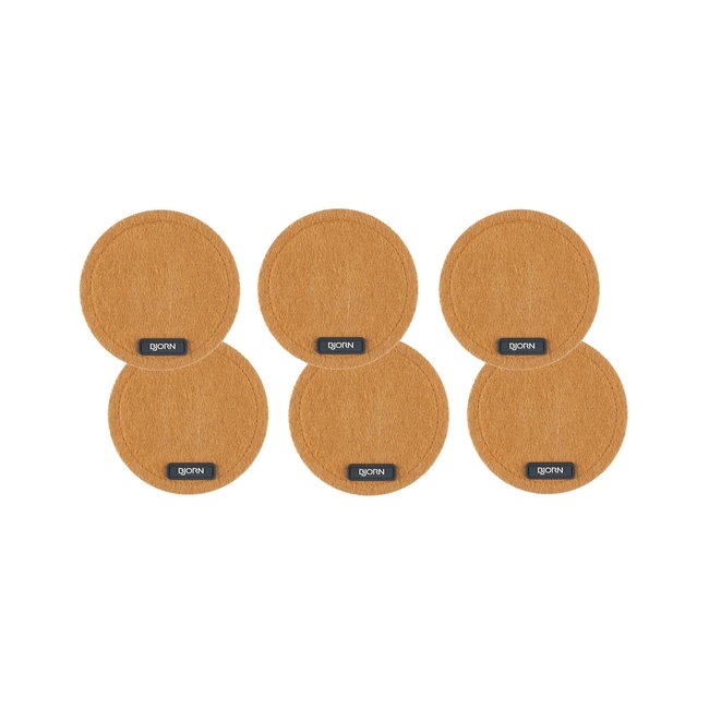 Sous-verre rond - 6 pièces - Feutre recyclé marron Couleur marron <span itemprop=