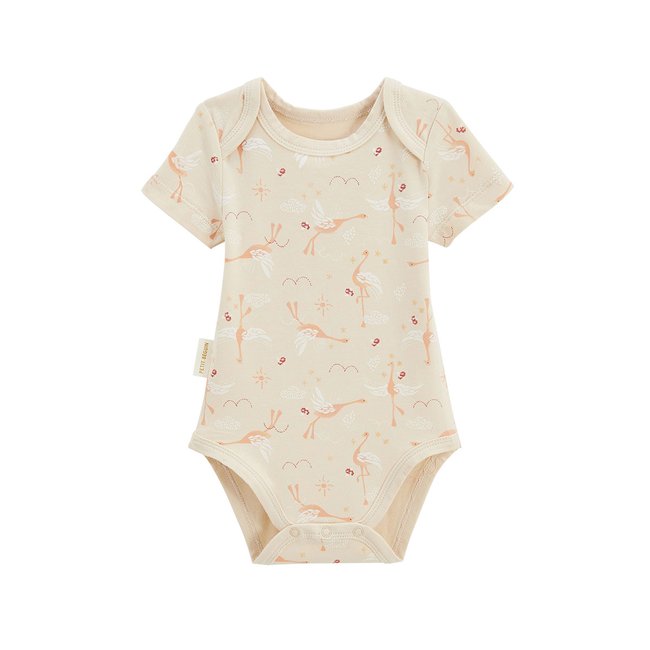 Lot de 2 bodies bébé manches courtes Poésie d'été vanille <span itemprop=