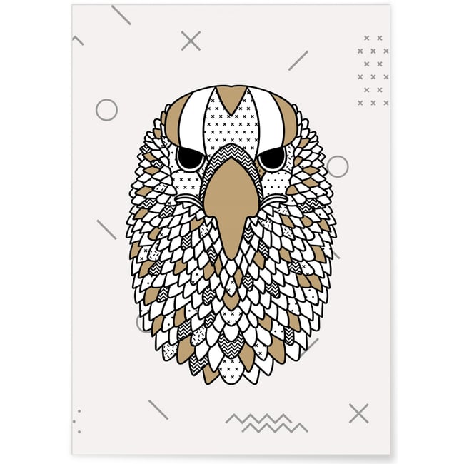 Affiche Aigle scandinave Couleur blanc <span itemprop=